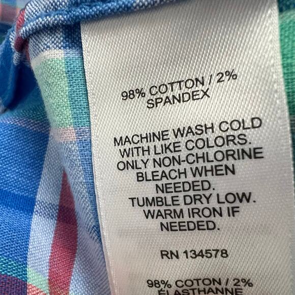 Vineyard Vines Big Blue Plaid Stretch Button Down Shirt Blue Men's 4XB Big - Picture 6 of 8